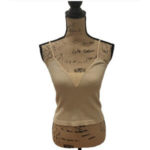 Alya nude layering cami crop top, size small